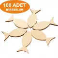 Boyanabilir Ahşap Balık 4x2 Cm 100 Adet