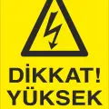 Dikkat Yüksek Voltaj Levhası Elektrik İş Güvenliği