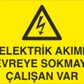 Elektrik Akımı Devreye Sokmayın Çalışan Var Levhası Makine İş Güvenliği