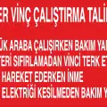 Gezer Vinç Çalıştırma Talimatı Levhası