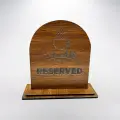 Kafe Restoran Ahşap Masaüstü Rezerve Yazısı