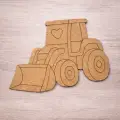Sevimli iş Makinası Ahşap Boyama 14x12 cm