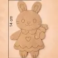 Sevimli Tavşan Ahşap Boyama 15 cm x 10 cm