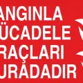 Yangınla Mücadele Araçları Buradadır Levhası