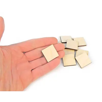 Dekoratif Ahşap Kare 5x5 cm 50 Adet