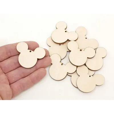 Dekoratif Ahşap Mickey Mouse Figürü 50 Adet