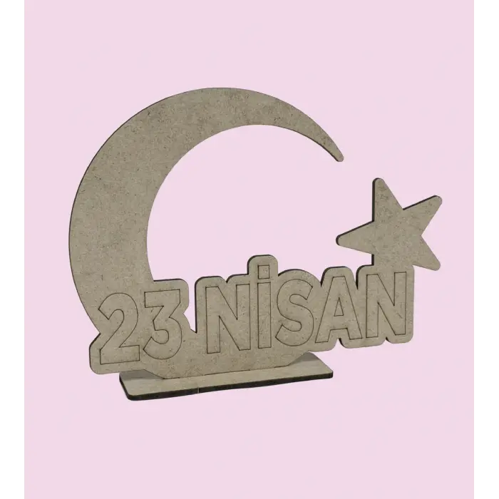 23 Nisan Ahşap Boyama Seti Ay Yıldız & Bayrak Figürlü