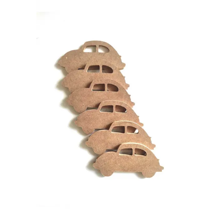 6lı Mini Araba Seti Boyanabilir Ham 3 Mm Mdf