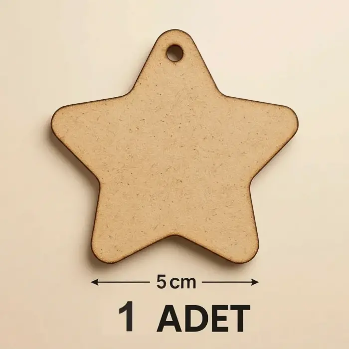 Ahşap Yıldız 5 Cm Boyanabilir 1 Adet
