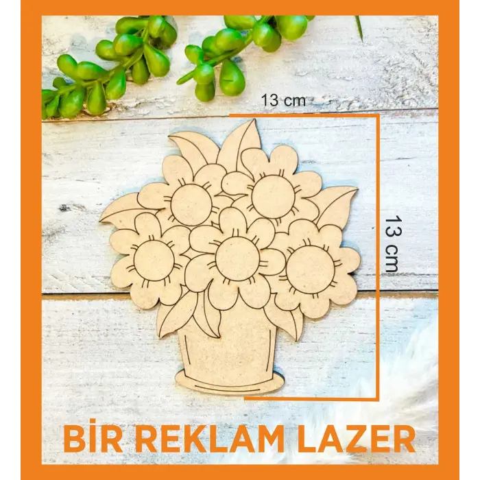 Ahşap Boyanabilir Dekoratif Çiçek Buketi Boyama Bahar Dekorasyonu Aktivite Kreş