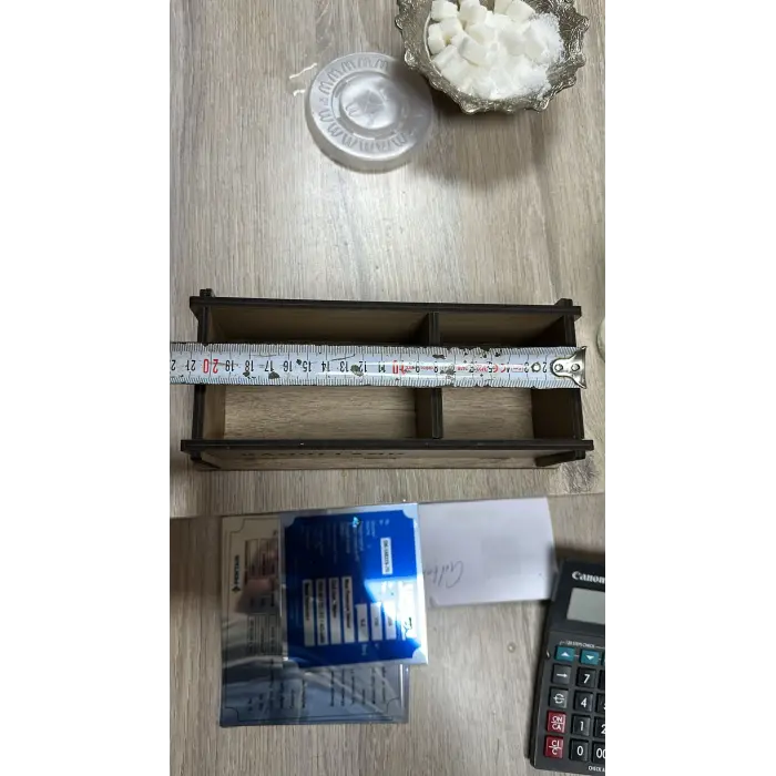 Ahşap Cafe Restoran Oteller için Masa Üstü Peçetelik Logolu MDL 8