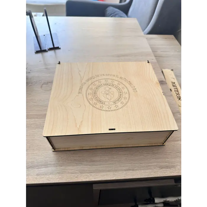 Ahşap Kutu Lazer Kesim 25x21x7 cm Demonte