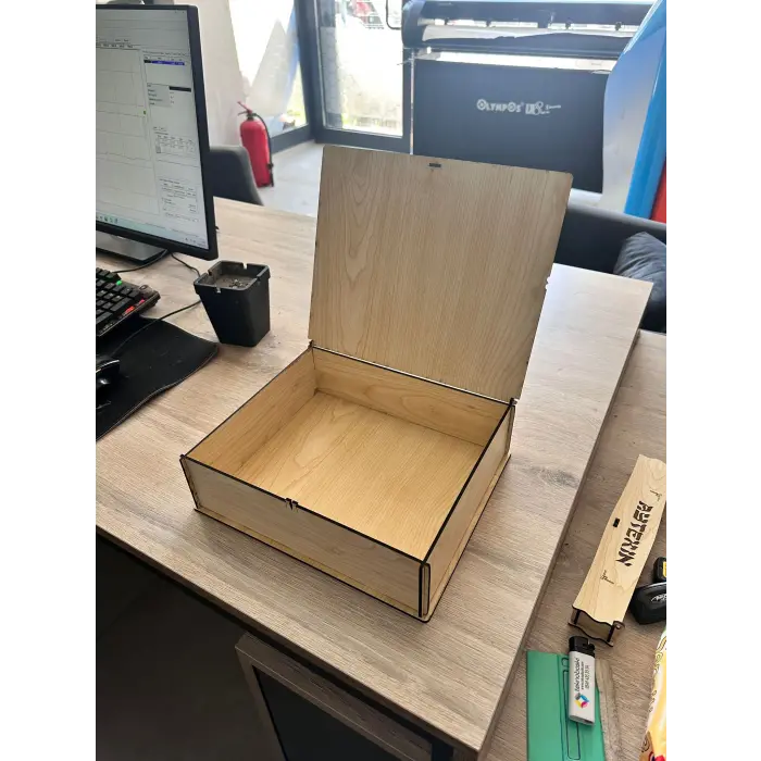 Ahşap Kutu Lazer Kesim 25x21x7 cm Demonte