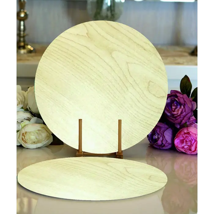 Ahşap Supla Levha 6 Adet Mdf 25 Cm Çap Yuvarlak Servis Altı Supla