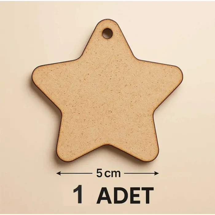 Ahşap Yıldız 5 Cm Boyanabilir 1 Adet
