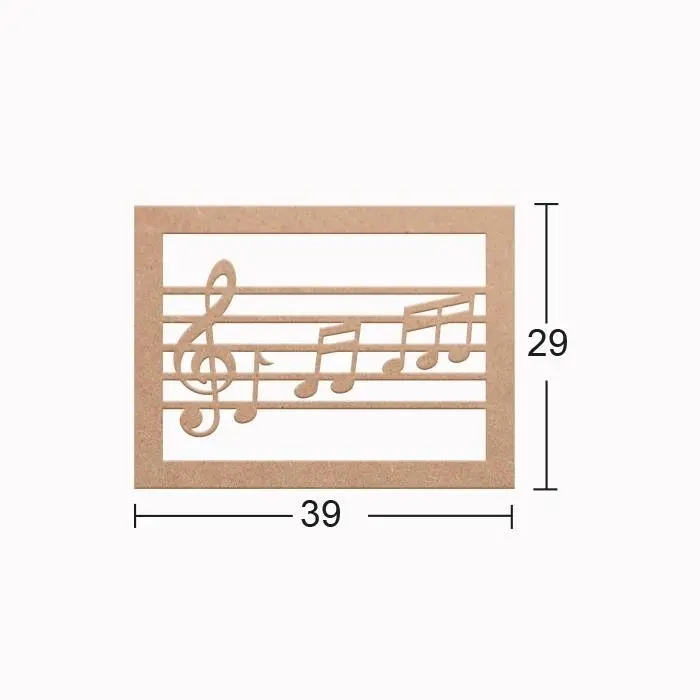 Boyanabilir Ahşap Müzik Notaları Dekorlu Duvar Dekorasyonu