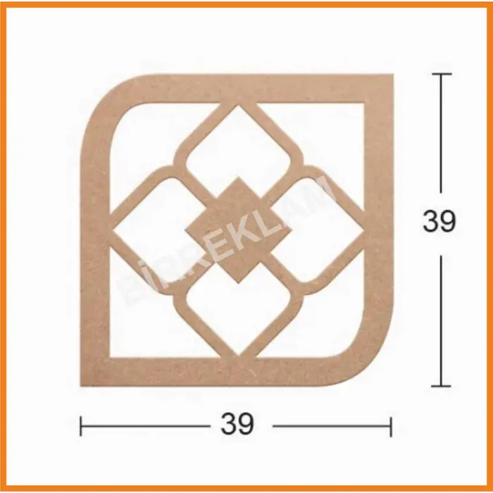 Boyanabilir Dekoratif Desen Duvar Dekorasyonu 39x39 cm mdl13