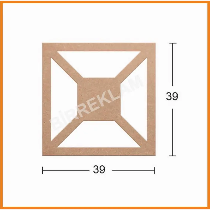 Boyanabilir Dekoratif Desen Duvar Dekorasyonu 39x39 cm mdl15