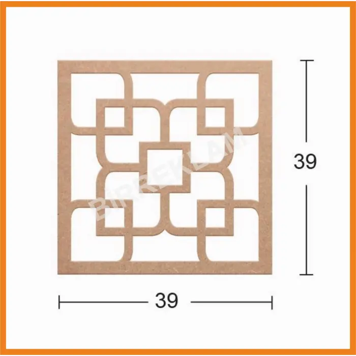 Boyanabilir Dekoratif Desen Duvar Dekorasyonu 39x39 cm mdl18