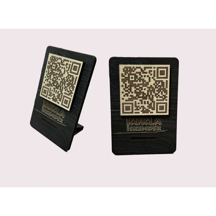 Cafe Restaurantlar için Ahşap Qr Menu