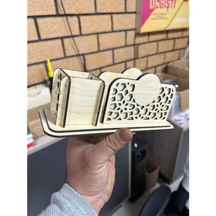 Dekoratif Ahşap Cafe Restaurant ve Oteller için Masa Üstü Peçetelik MDL 7
