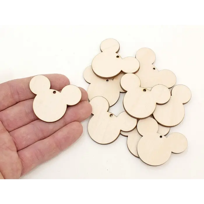 Dekoratif Ahşap Mickey Mouse Figürü 50 Adet