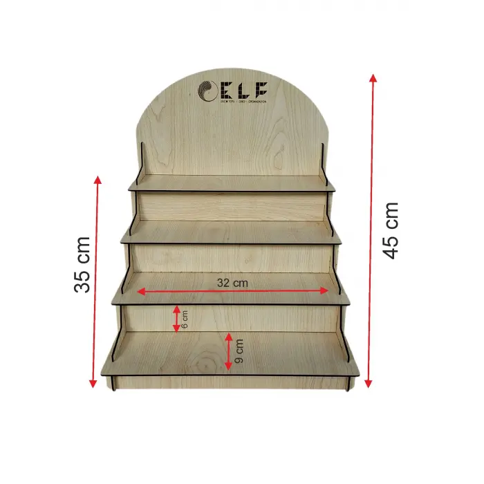 Dekoratif Ahşap Ürün Teşhir Standı 45x30 MDL5