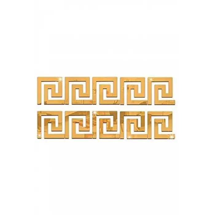 Dekoratif Labirent Bordür 20 Adet Gold Pleksi Dekor Ayna 8x7 Cm