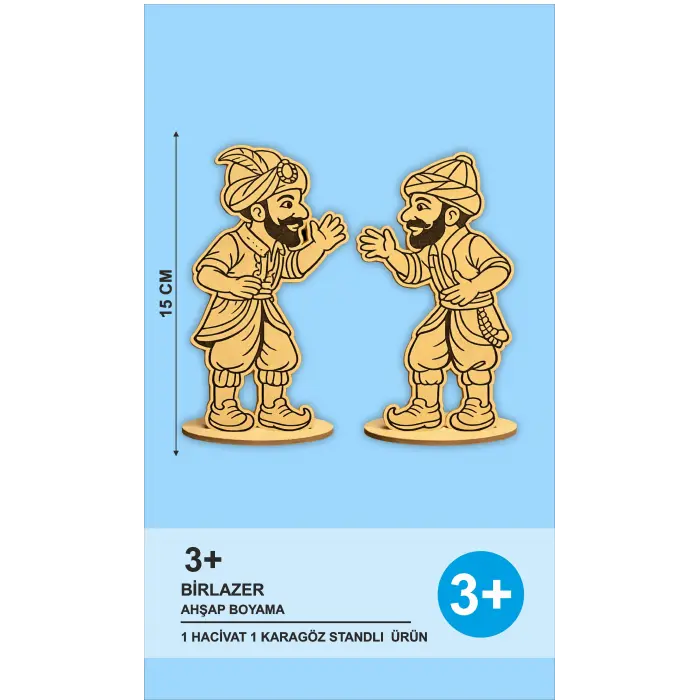 Hacivat & Karagöz Ahşap Etkinlik Boyama Standlı