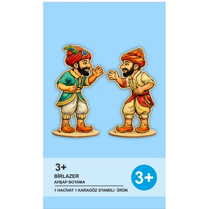 Hacivat & Karagöz Ahşap Etkinlik Boyama Standlı