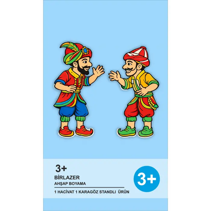 Hacivat & Karagöz Ahşap Etkinlik Boyama Standlı