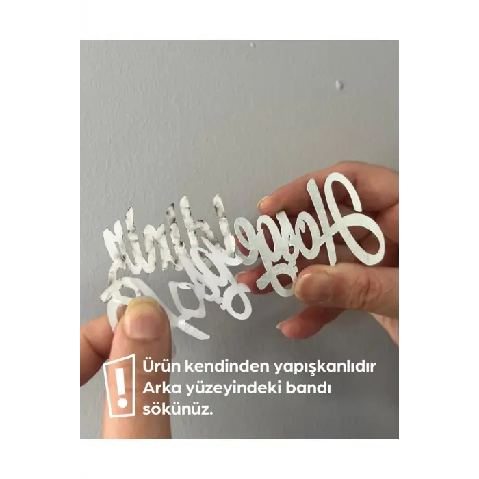 Hoşgeldiniz Pleksi Etiket 1 mm gold & gümüş