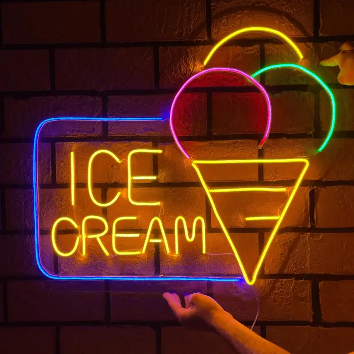 İce Cream Neon Led Dondurma Tabelası