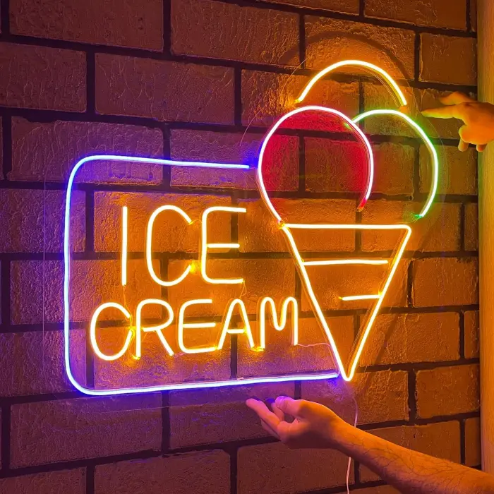 İce Cream Neon Led Dondurma Tabelası