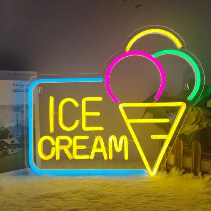 İce Cream Neon Led Dondurma Tabelası