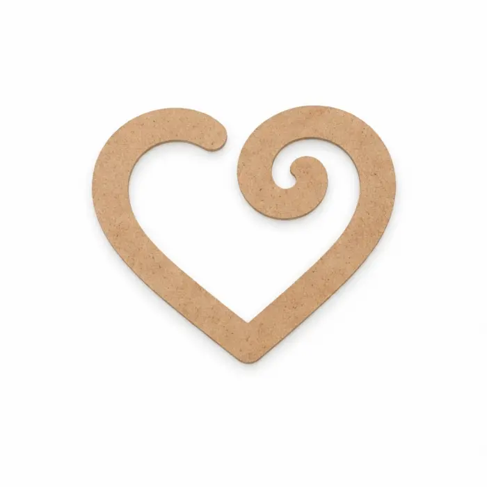 Kıvrımlı Sonsuz Kalp Ham Mdf Dekor Boyanabilir 8x7 cm