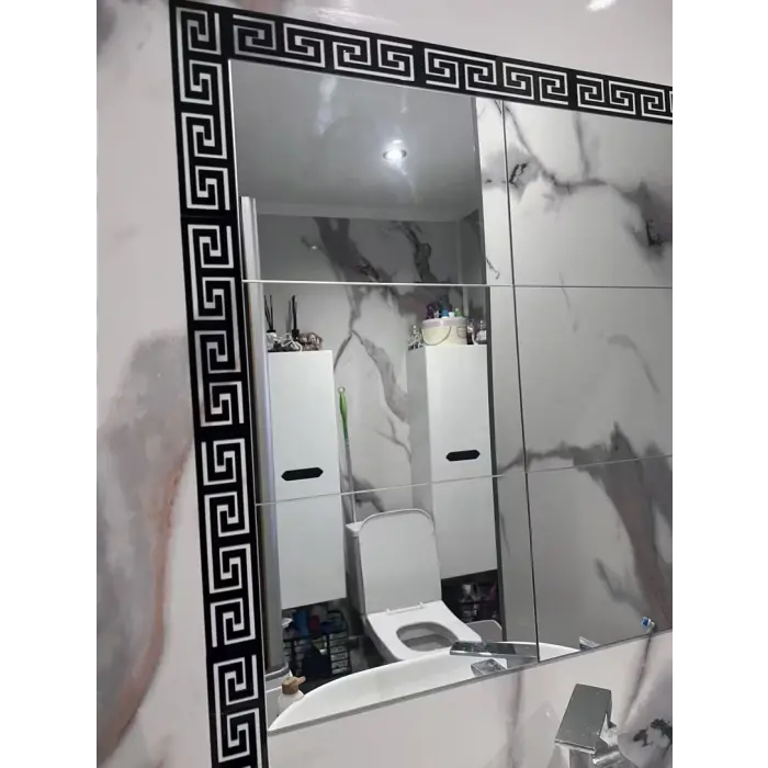 Pleksi Süs Akrilik Ayna Gümüş Motif Desenli Duvar Tavan Süsü Ev Dekorasyonu mdl2