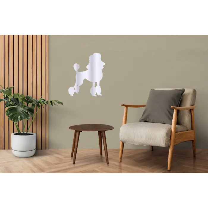 poodle köpek Silüeti Gold Gümüş Pleksi