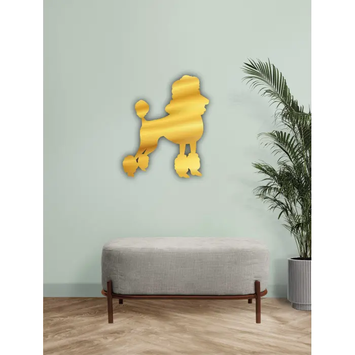 poodle köpek Silüeti Gold Gümüş Pleksi