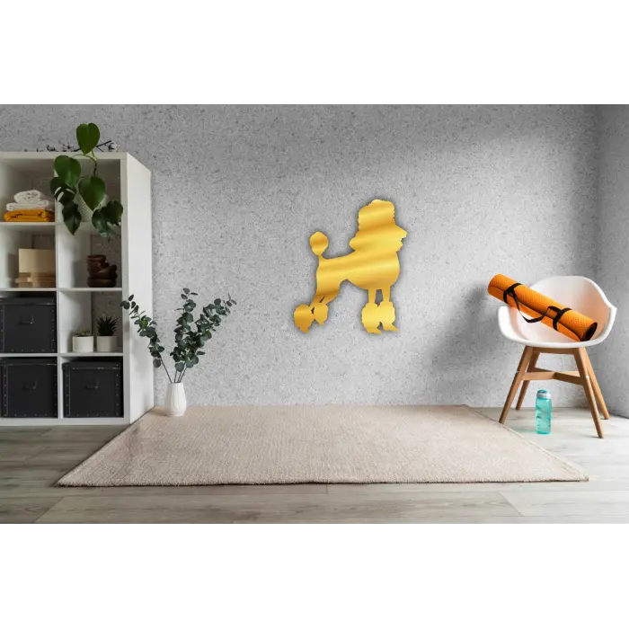 poodle köpek Silüeti Gold Gümüş Pleksi