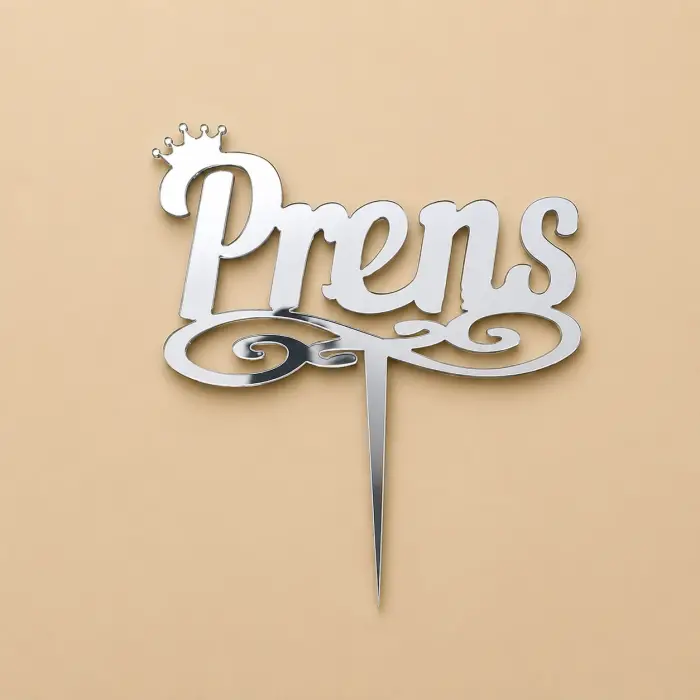 Prens Yazılı Pleksi Pasta Süsü