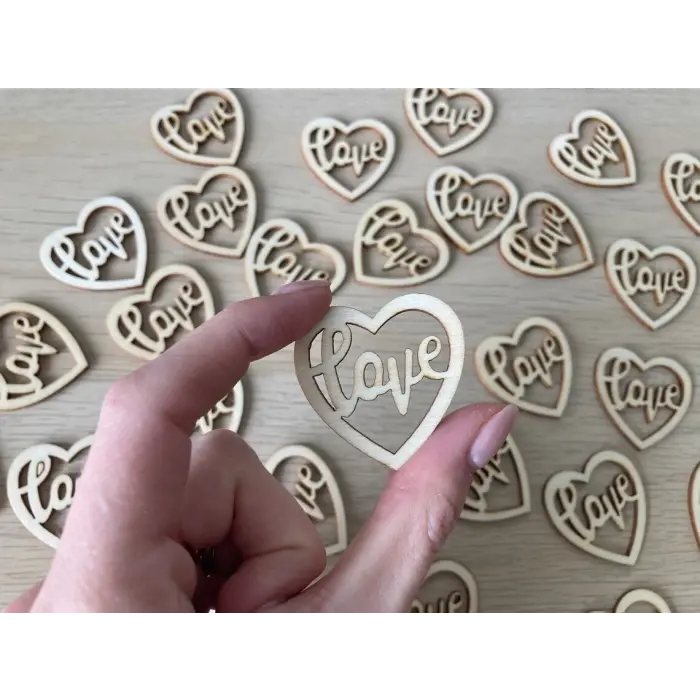 Rustik Love Yazısı 3,5 Cm Lazer Kesim