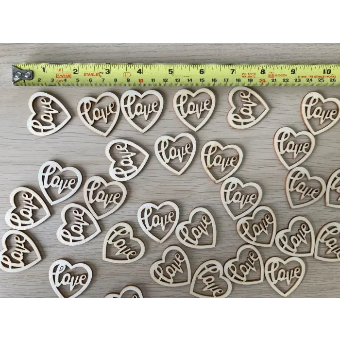 Rustik Love Yazısı 3,5 Cm Lazer Kesim