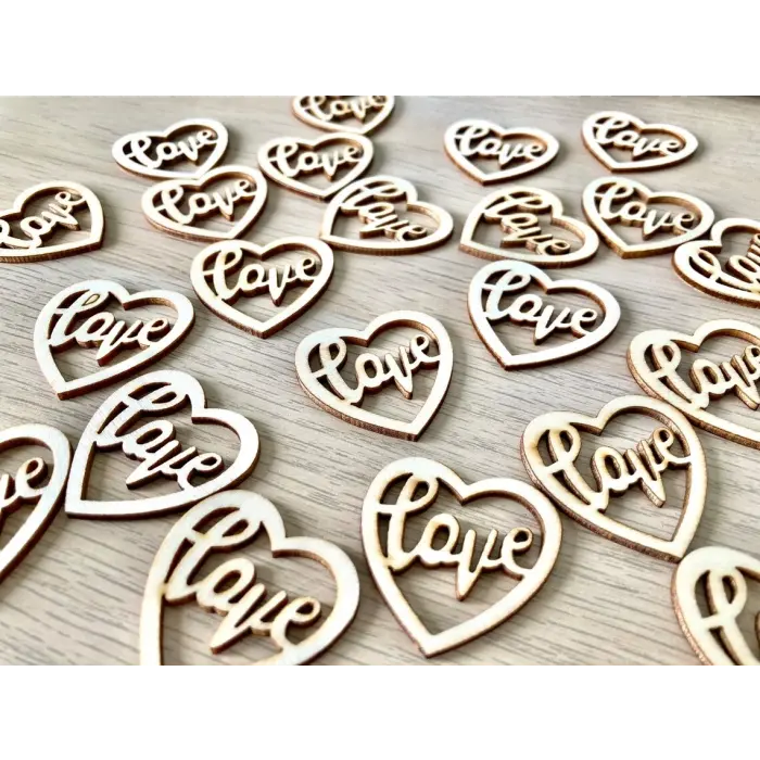 Rustik Love Yazısı 3,5 Cm Lazer Kesim