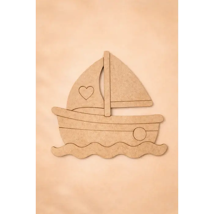 Sevimli Gemi Ahşap Boyama Aktivite Sanat 15 cm x 14 cm