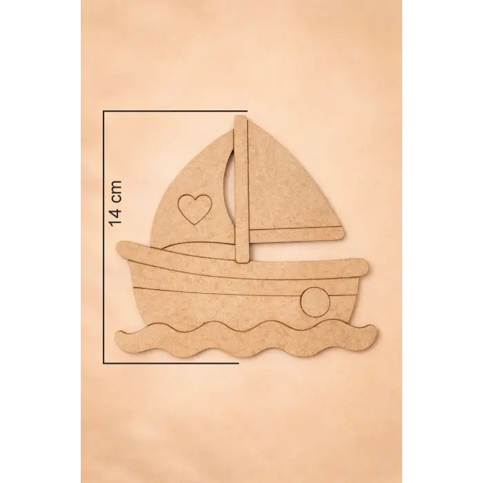 Sevimli Gemi Ahşap Boyama Aktivite Sanat 15 cm x 14 cm
