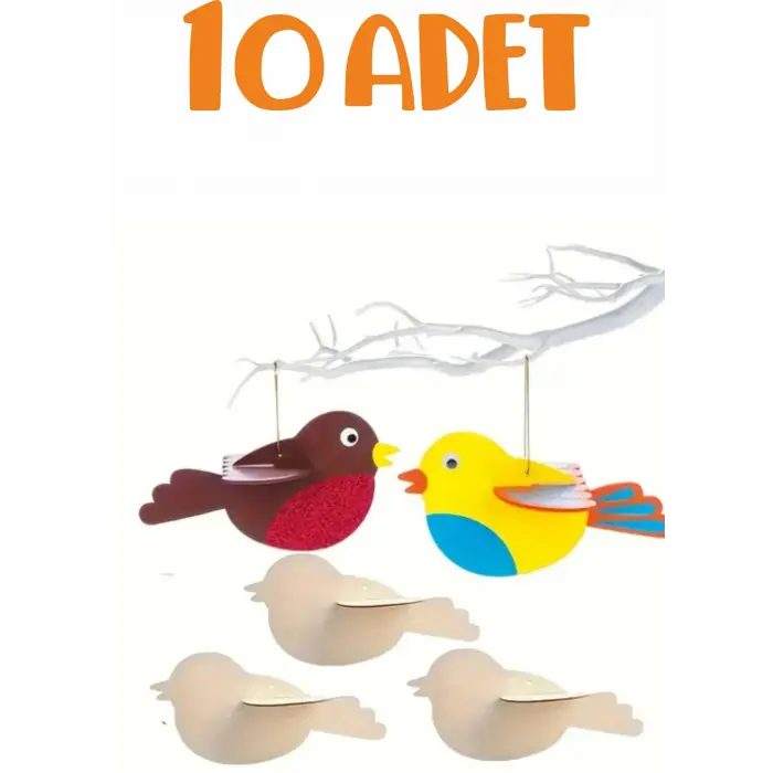 Sevimli Kuş Ahşap Etkinlik Boyama Okul Aktivite Sanat 1 Adet