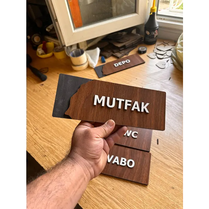 Wooden Seri Yönlendirme Tabela Levha MDL 2