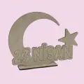 23 Nisan Ahşap Boyama Seti Ay Yıldız & Bayrak Figürlü