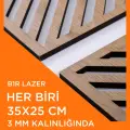 3 Adet Rustik Boho Ahşap Duvar Sanatı - Geometrik Dağ ve Güneş Heykelleri, 3lü Set